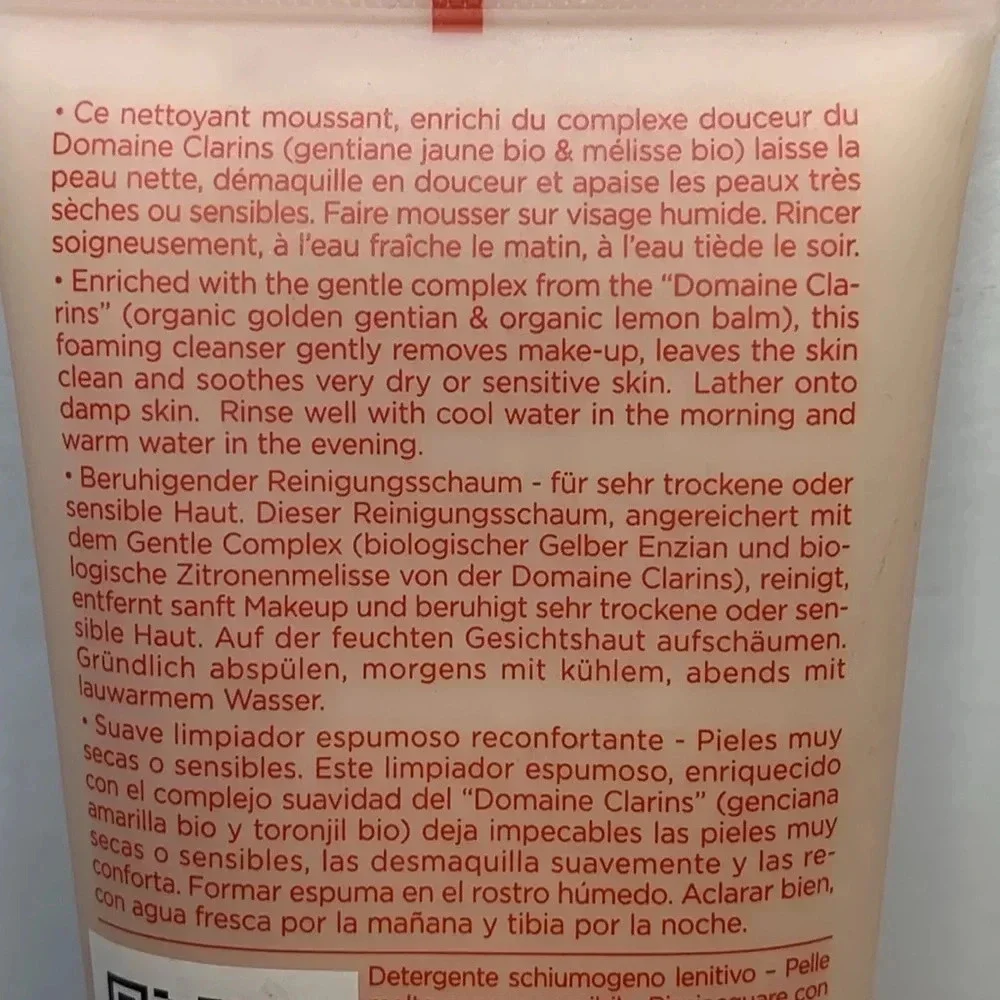 CLARINS Gentle Face Wash Cleanser Skin with Shea Butter 4.2 fl oz/125ml New